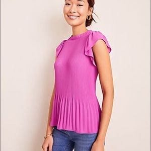 Fuchsia pleated blouse